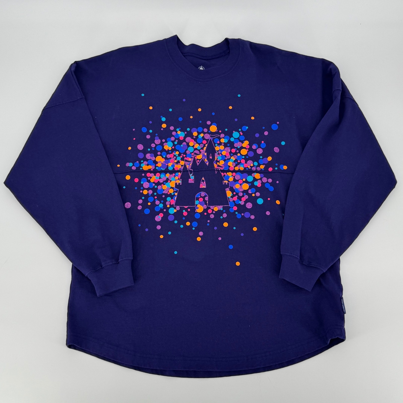 Walt Disney World Spirit Jersey Purple Confetti Castle Long Sleeve Shirt Medium